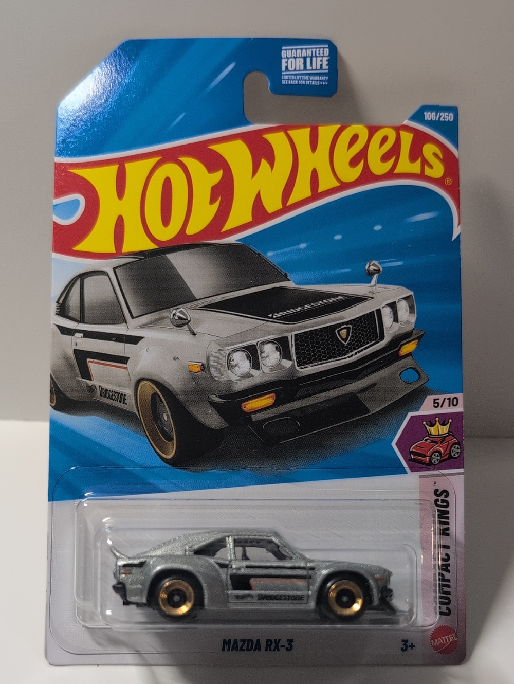 Hot Wheels Mazda RX-3 Compact Kings Gray Zamac Gold Mattel NEW Ships In Box